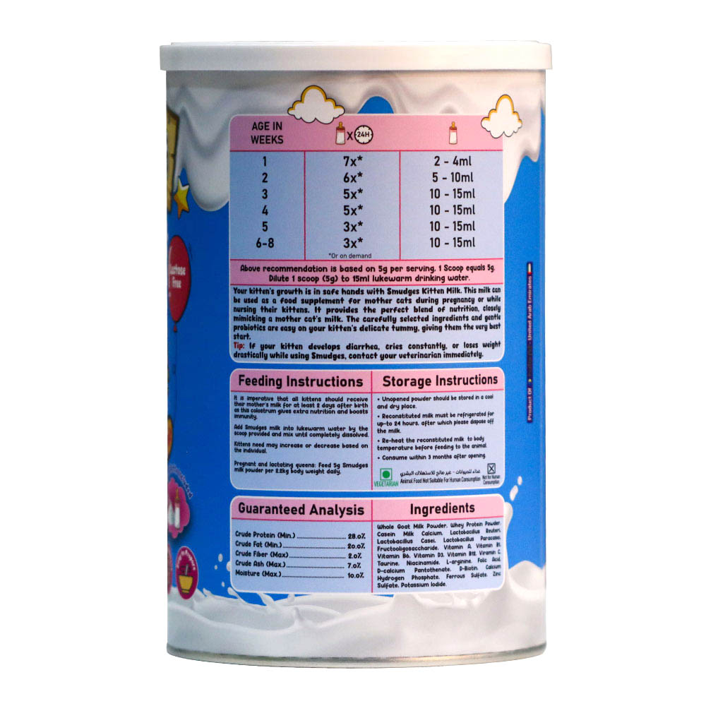 Smudges Kitten milk 300g FREE Scoop and Bottle